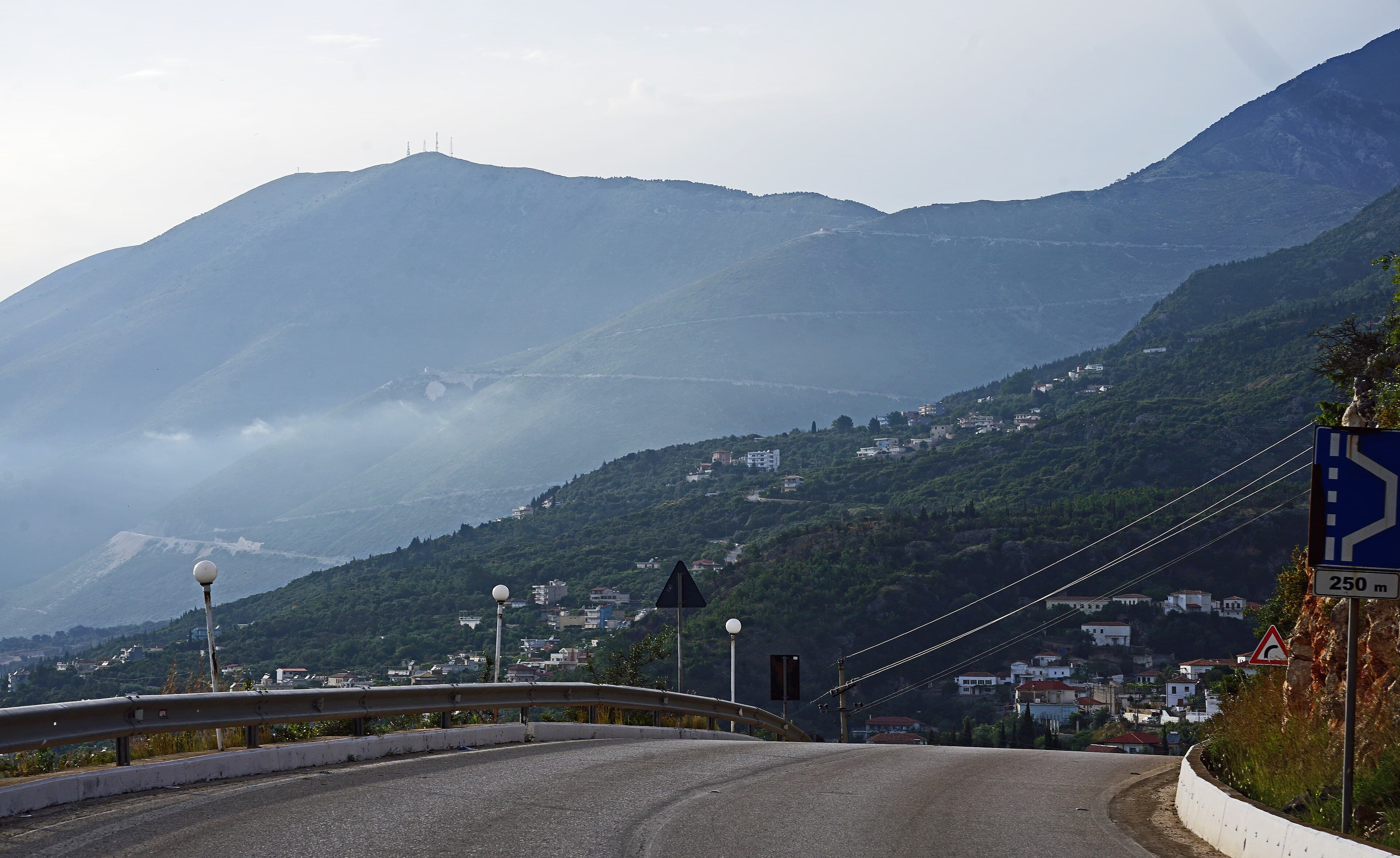 The coastal road through the mountains near Dhërmi, Albania